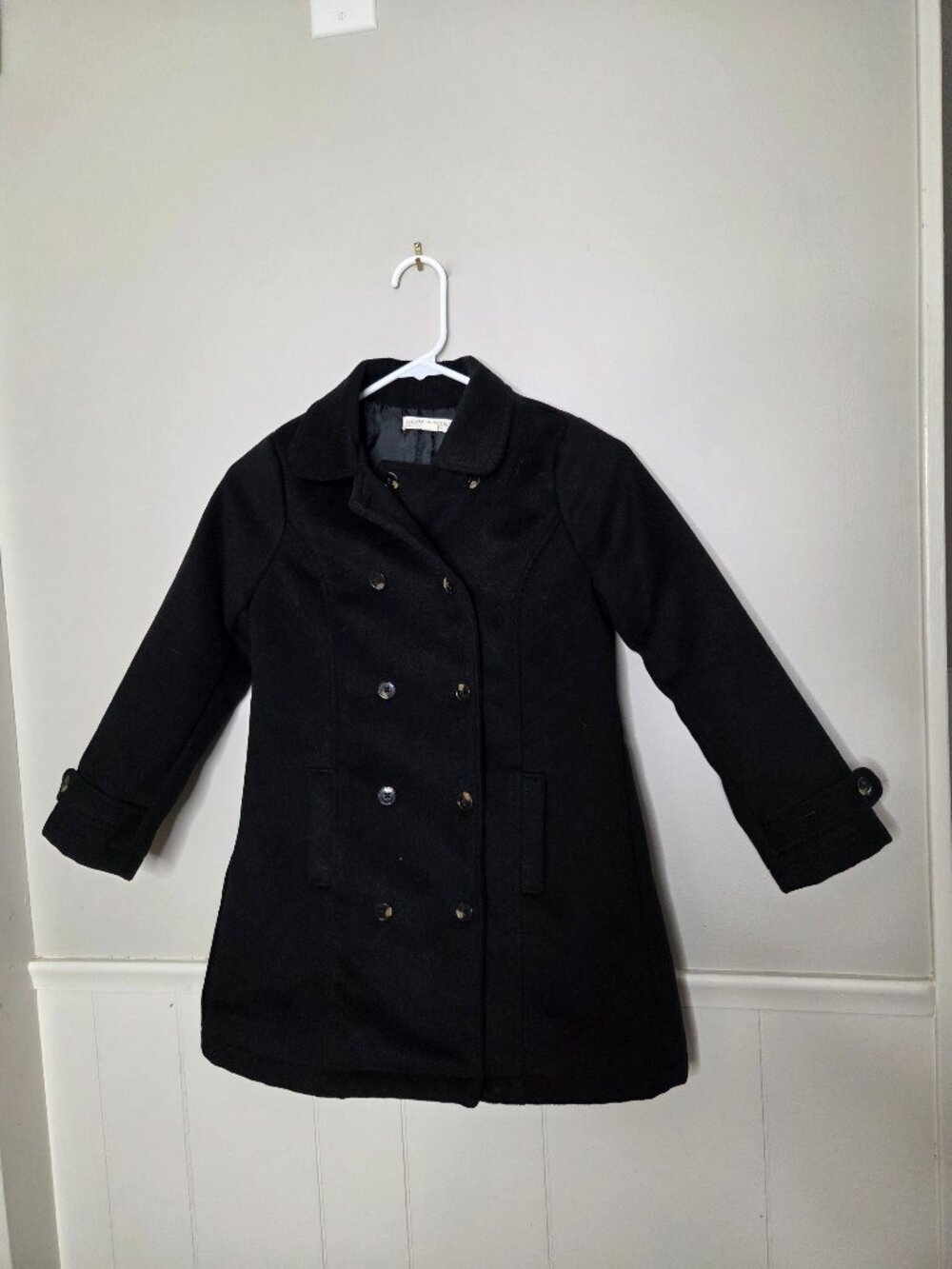 HOPE & HENRY Solid Black Pea Coat